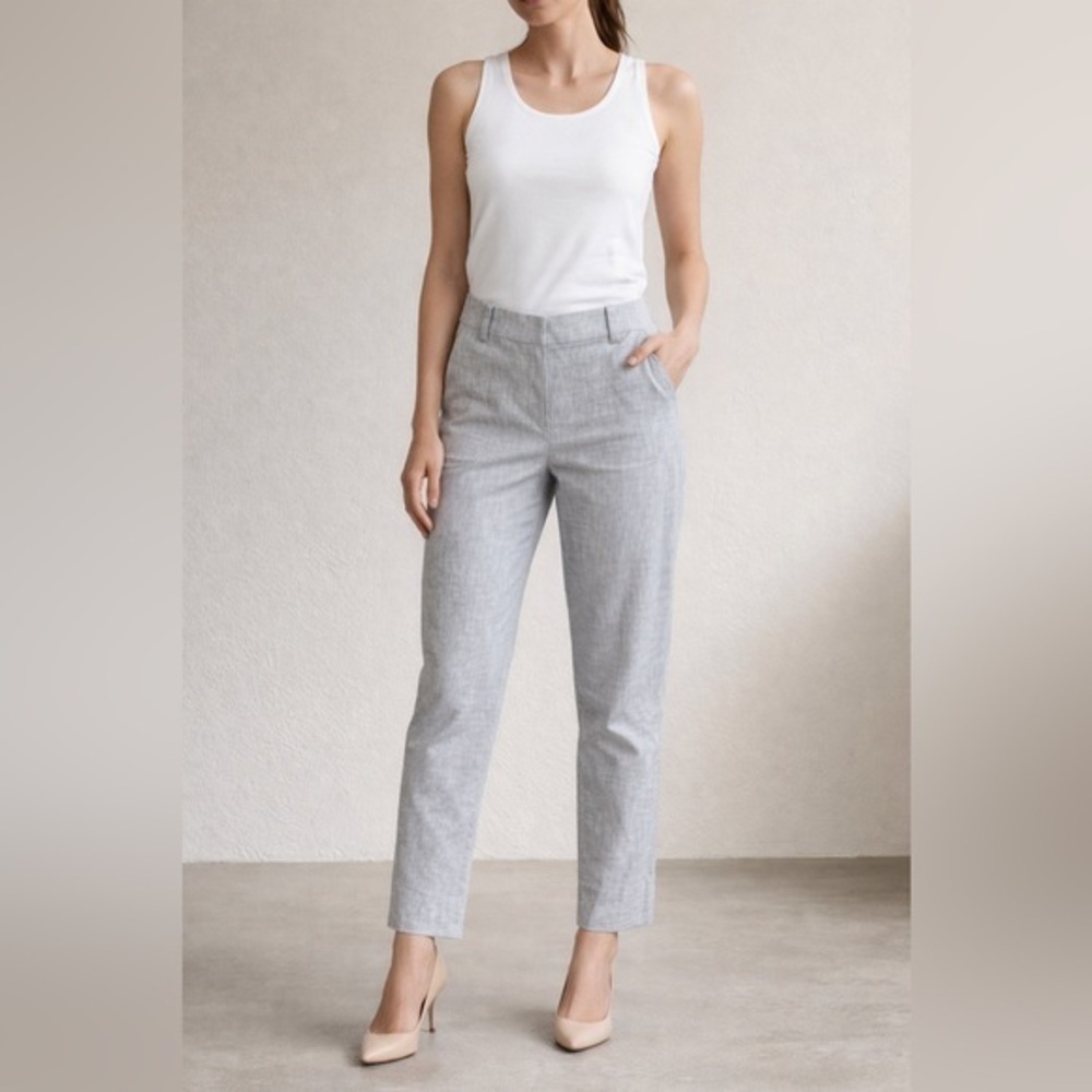Rebecca Taylor Straight Leg High Waist Grey Pants Size 4